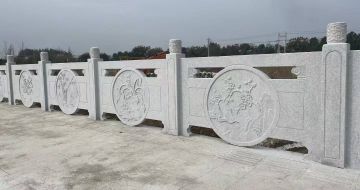 海东芝麻白河道栏杆 石材栏杆