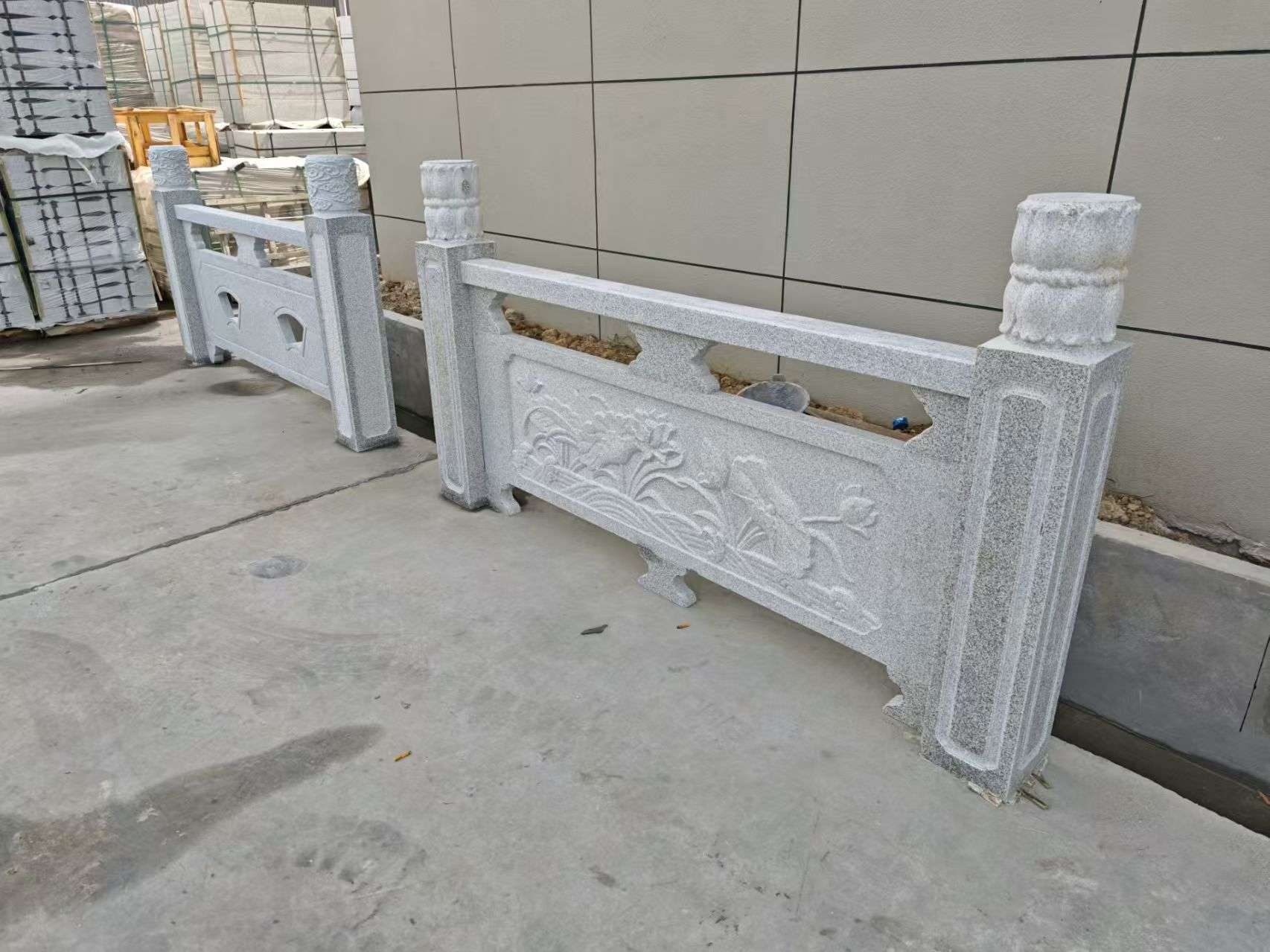 海东芝麻白河道栏杆 石材栏杆
