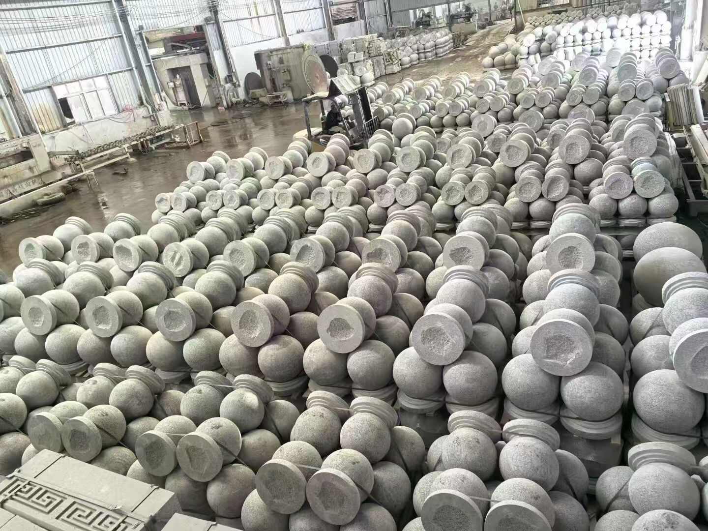 海东芝麻白圆球 石球 挡车球